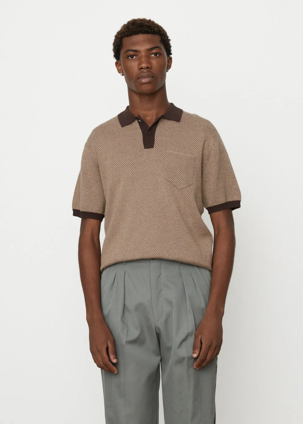 2-Tone Knit Polo