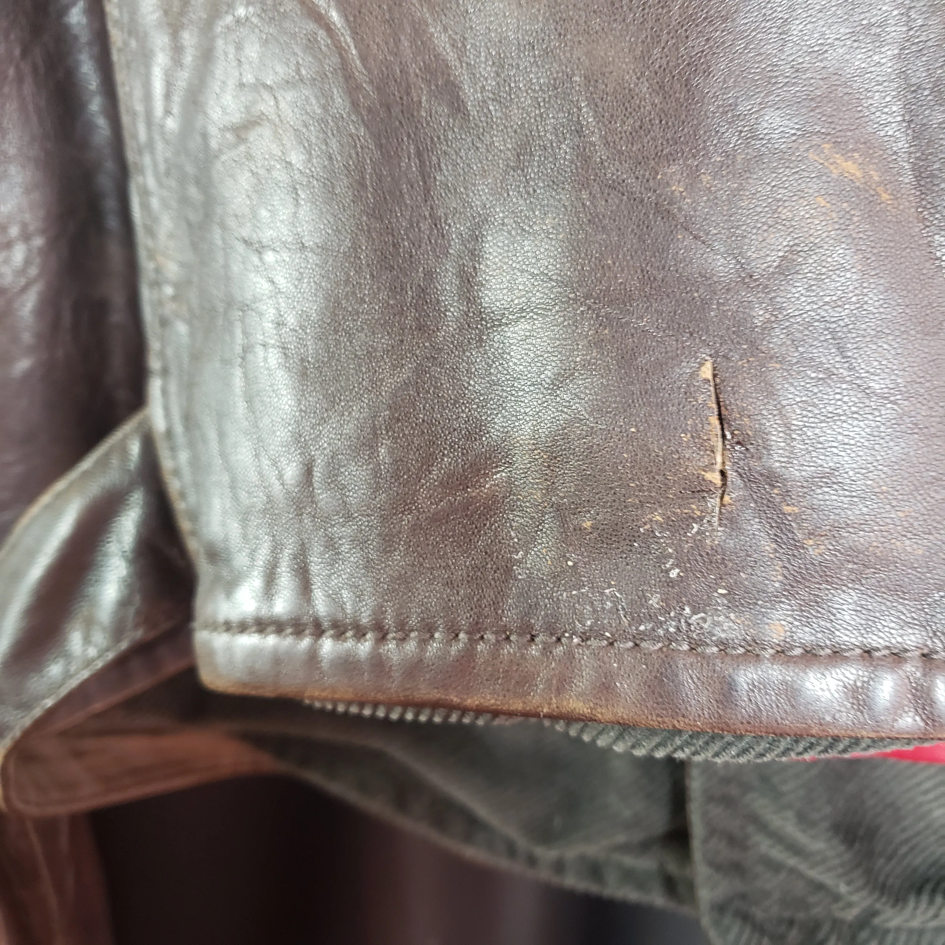 American Eagle Outfitters Brown Leather Motorcycle Jacket Size M