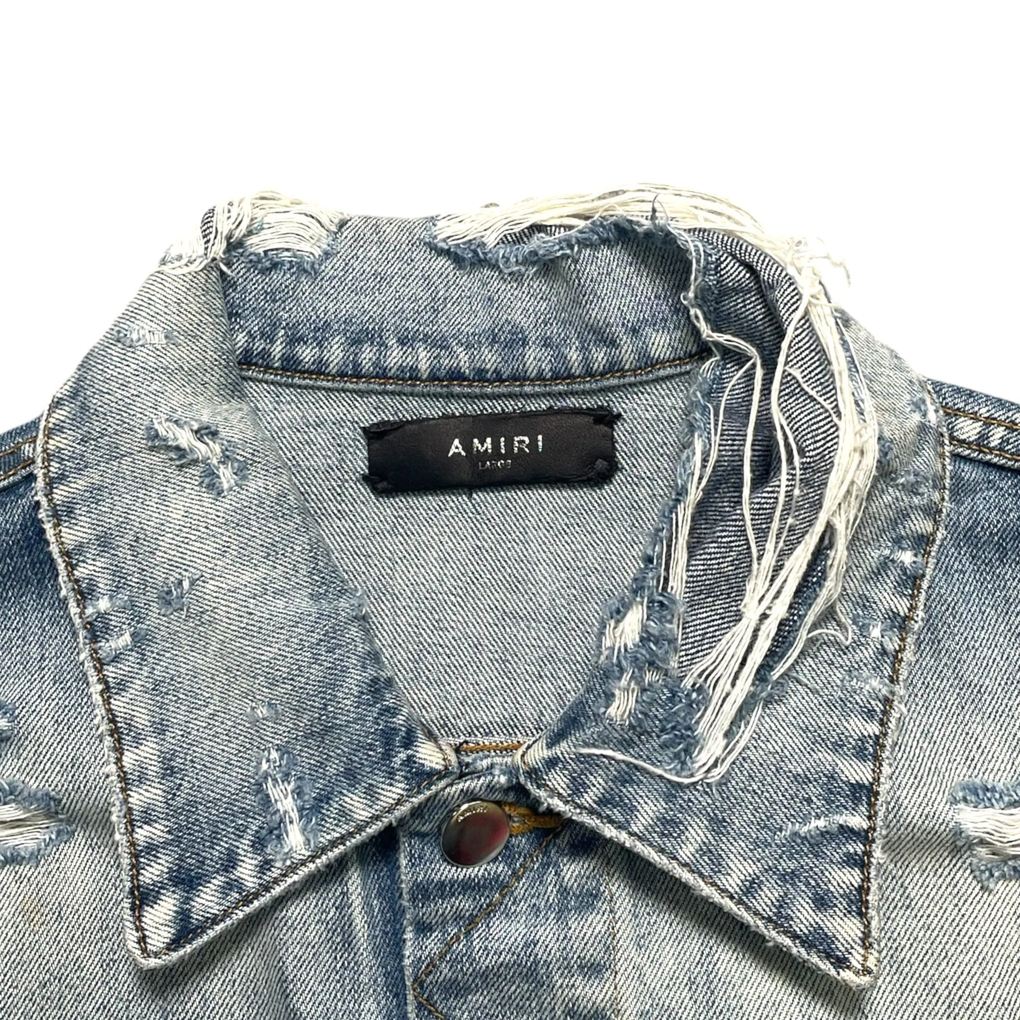 Amiri Grateful Dead Distressed Denim Jacket Indigo Pre-Owned