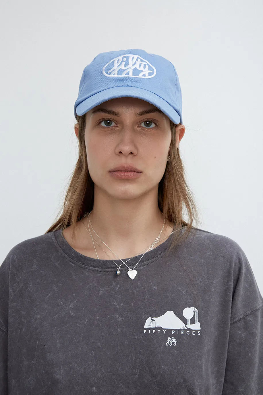 Anthracite Washed Oversized T-shirt with Print on the Back