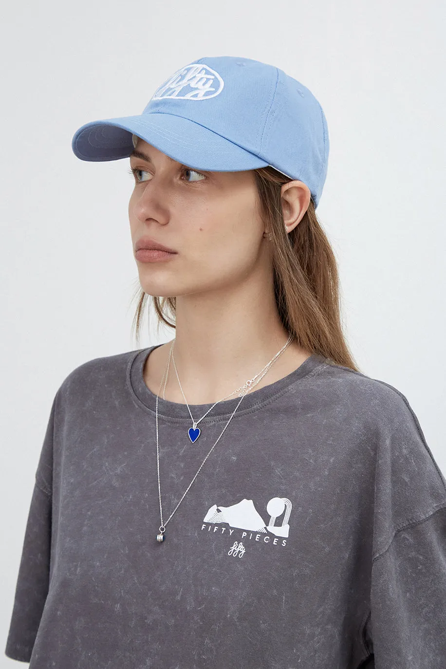 Anthracite Washed Oversized T-shirt with Print on the Back
