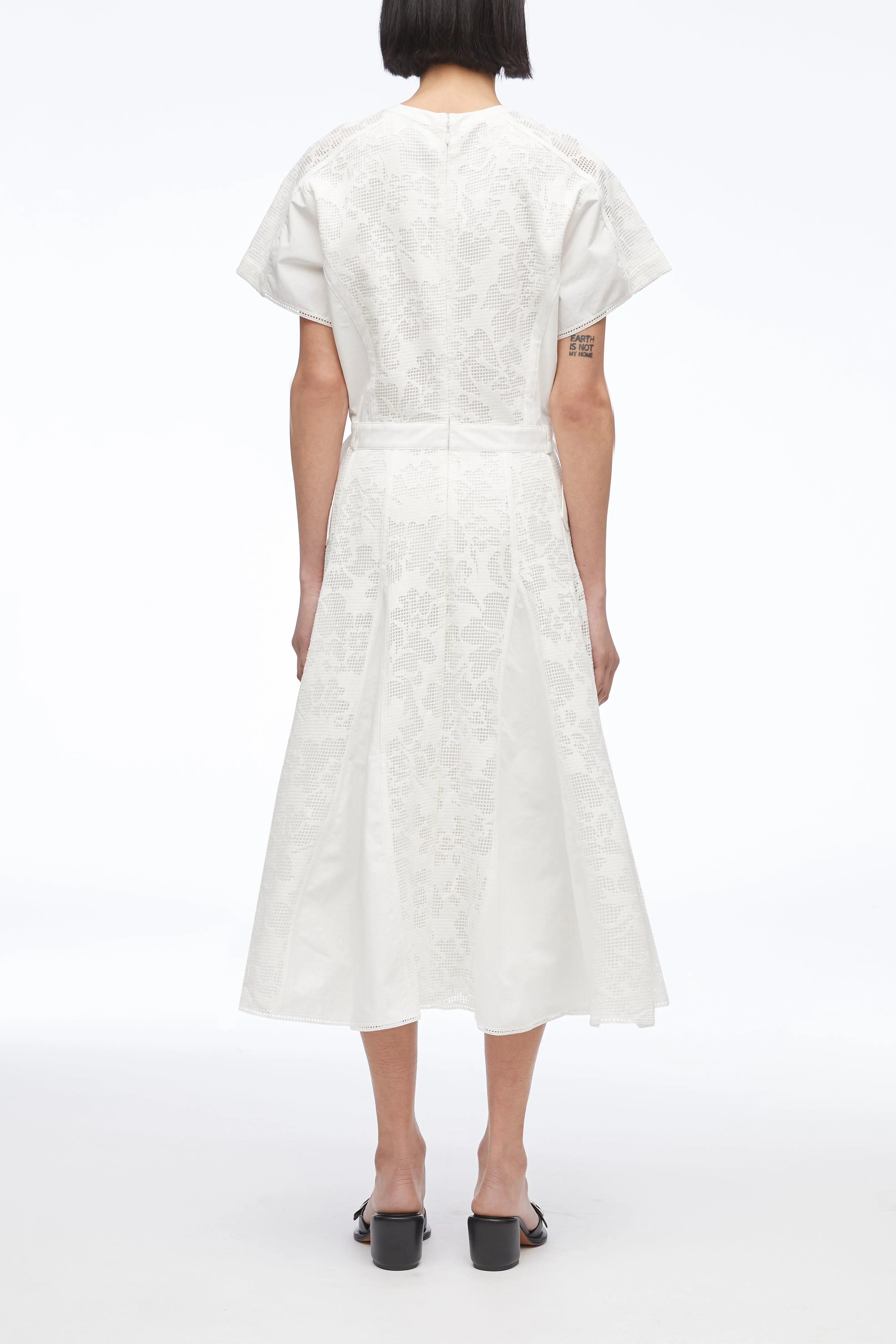 Bonded Lace Pleated Combo Dress