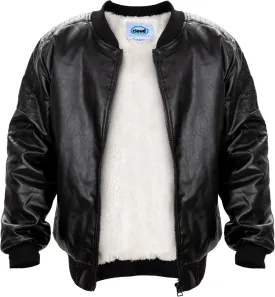 Boys Leather Jackets, Faux Fur Motorcycle PU Toddlers 4-14