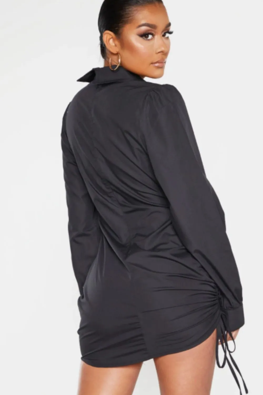 Collar Neck Full Sleeves Mini Slim Fit Dress