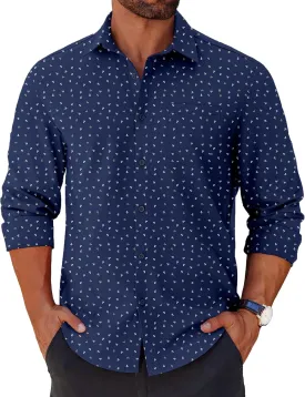 COOFANDY Mens Long Sleeve Button Down Shirts Casual Untucked Shirts for Men Dress Shirts Wedding Shirts