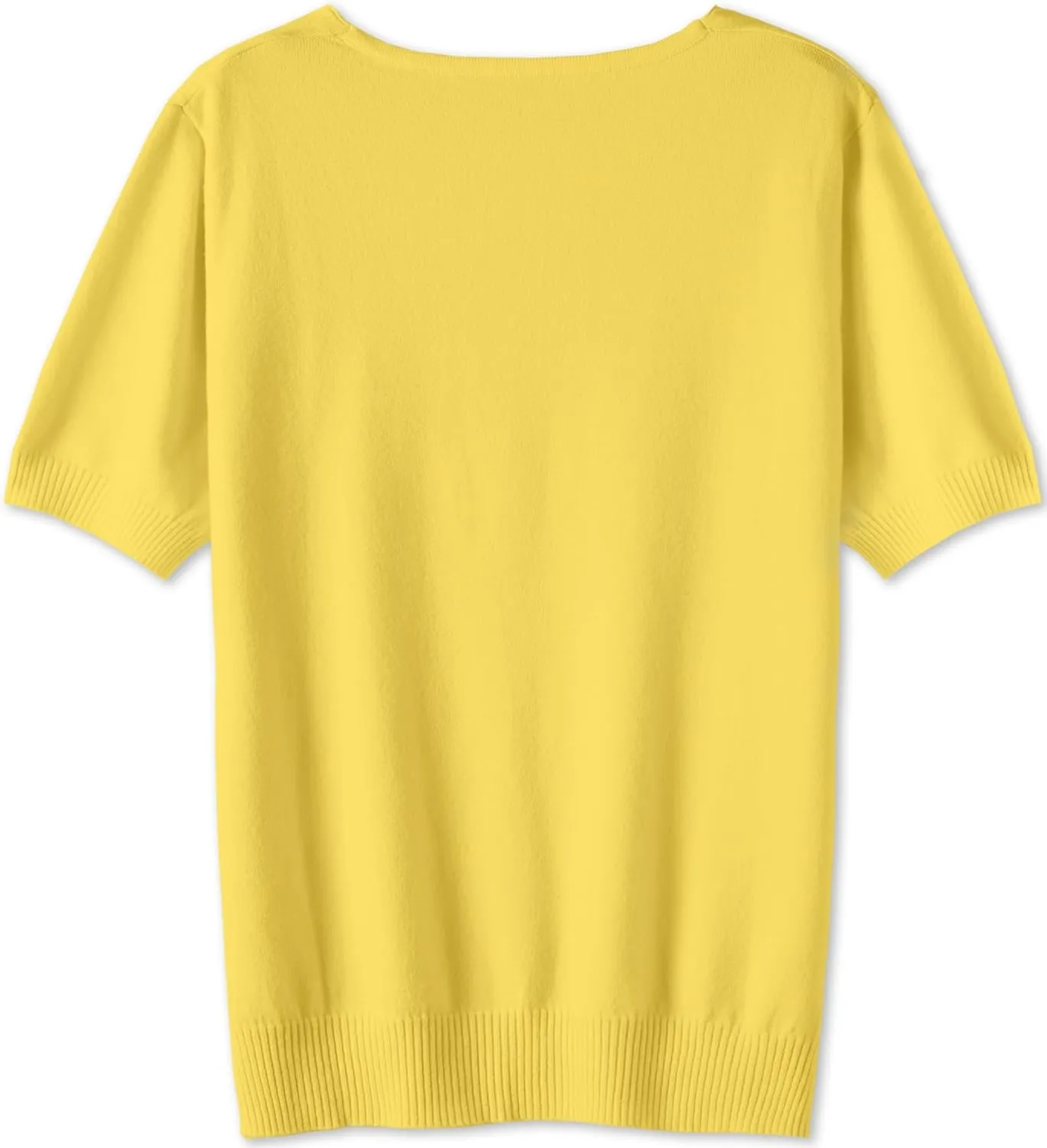 DAIMIDY Women's Short Sleeve V Neck Sweaters Casual Summer Sweater Lightweight Knit Pullover Tops