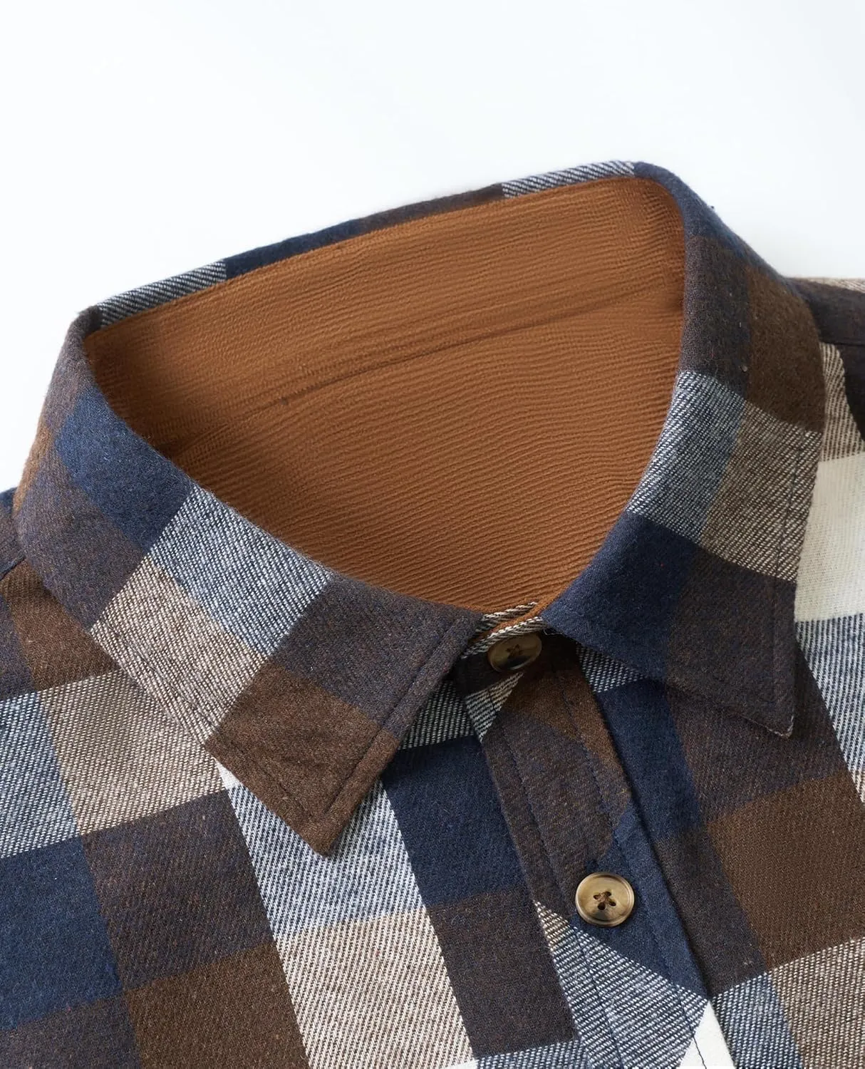 DEMEANOR Mens Flannel Shirts Long Sleeve Plaid Button Down Shirt Cotton Flannel Shirt for Men Shirts Casual Work Shirts
