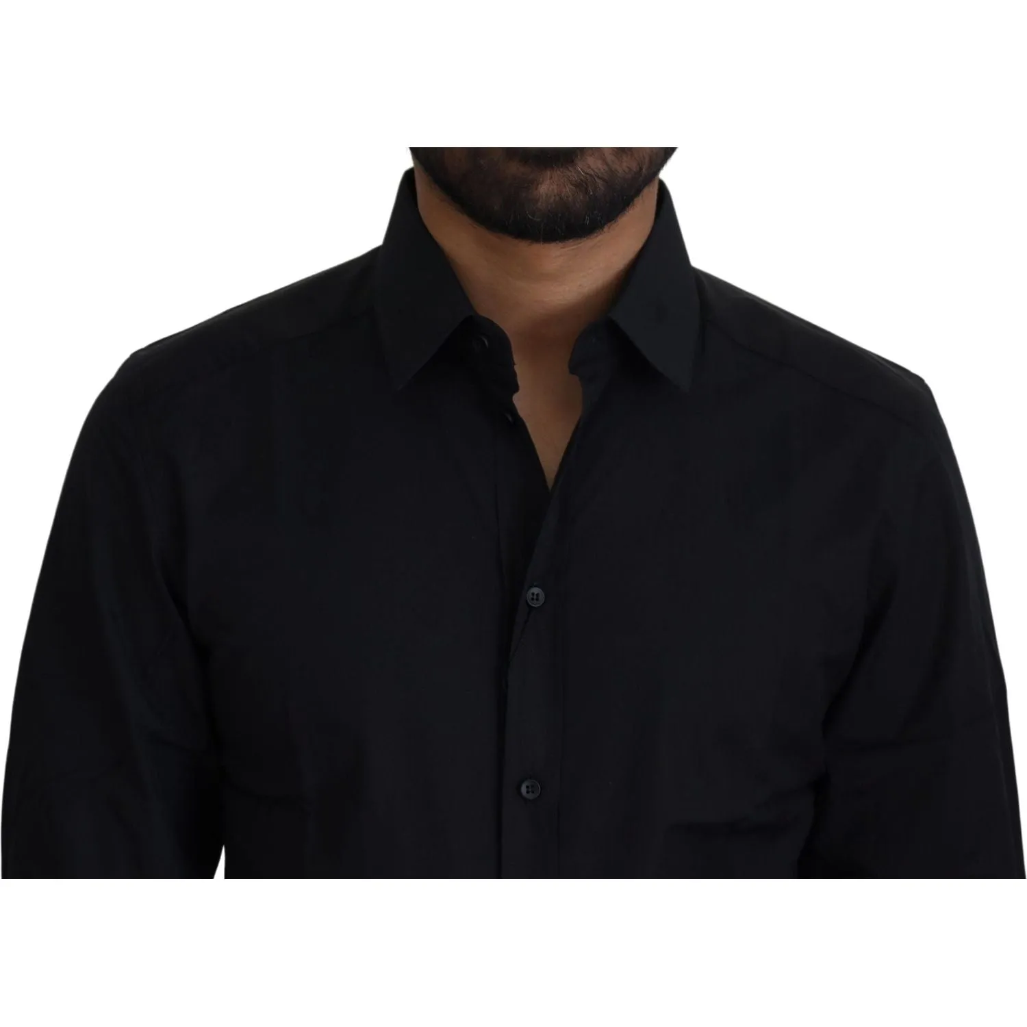 Dolce & Gabbana Chic Black Cotton Dress Shirt