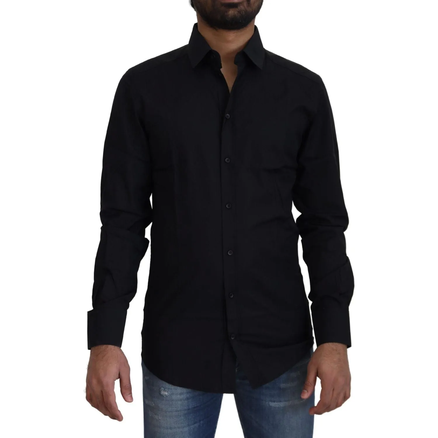 Dolce & Gabbana Chic Black Cotton Dress Shirt