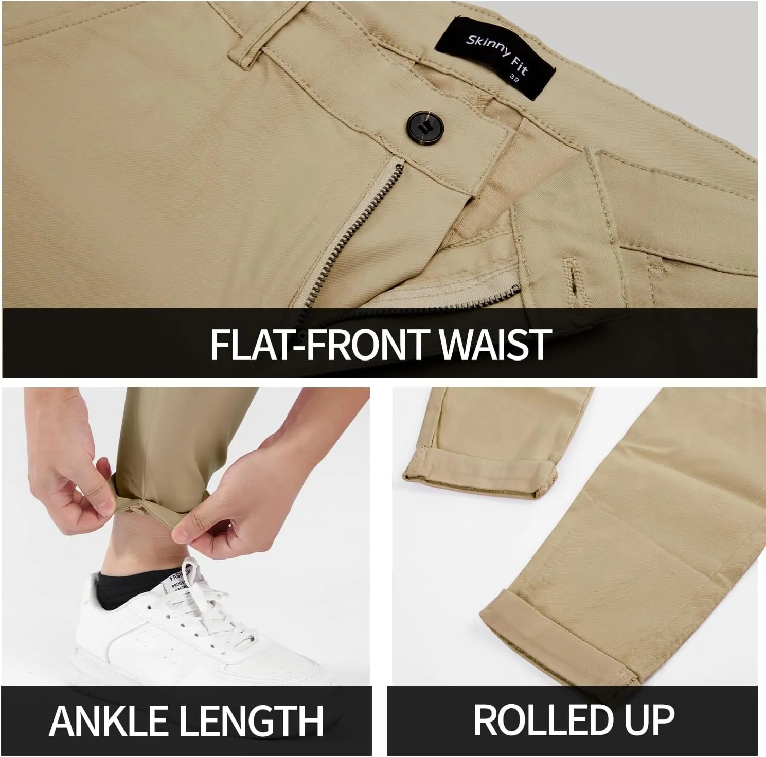 GINGTTO Mens Dress Pants Slim Fit Chino Pants for Men Stretch
