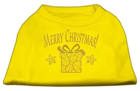 Golden Christmas Present Dog Shirt Yellow XS (8)