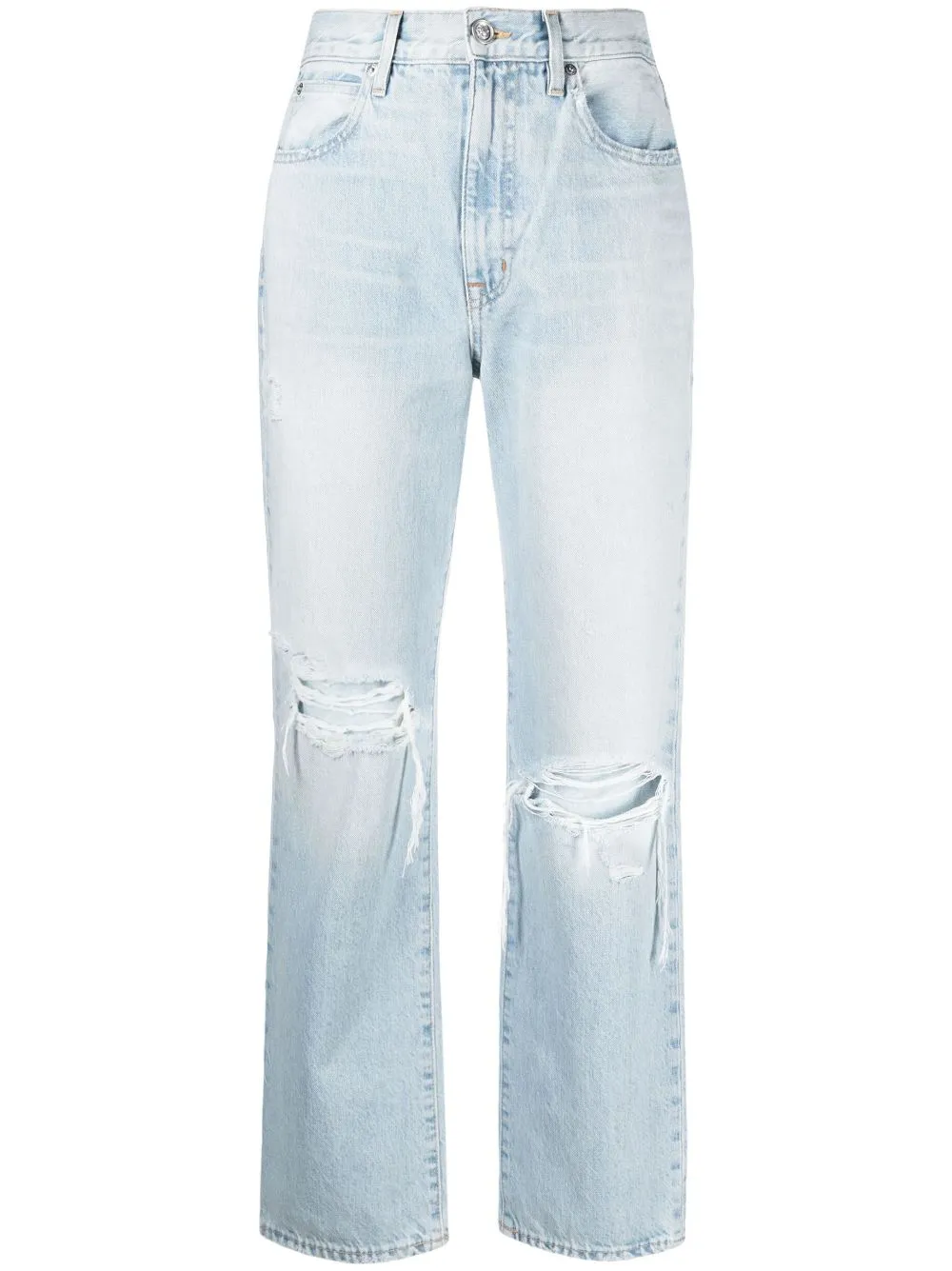 high-rise straight-leg jeans