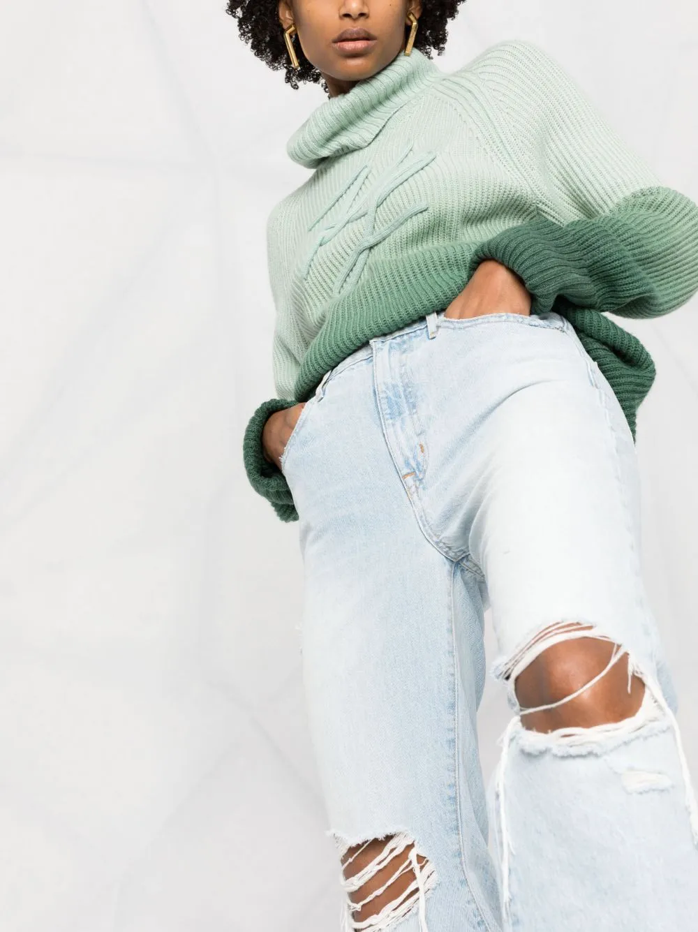 high-rise straight-leg jeans