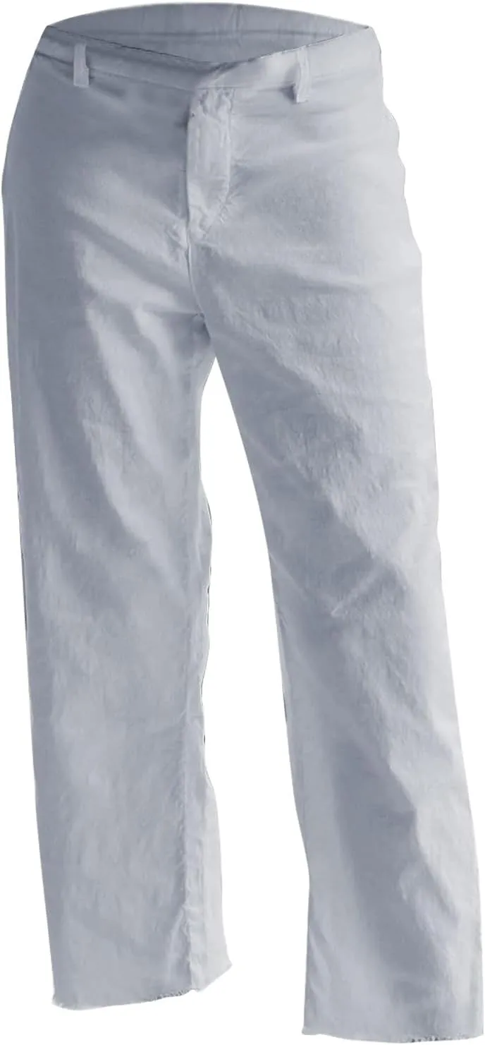 Linen Capris for Women High Waisted Fashion Business Dressy Pants Plus Size Straight Leg Zipper Fly Casual Summer Trousers