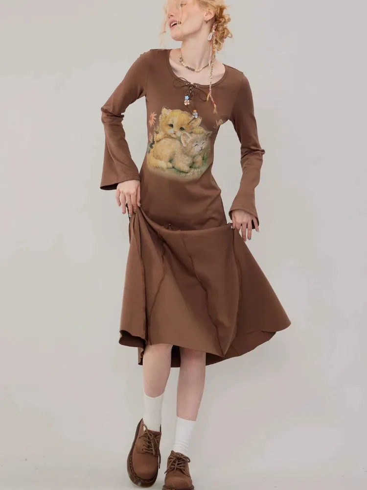 Long-sleeved slim fit dress【s0000003114】