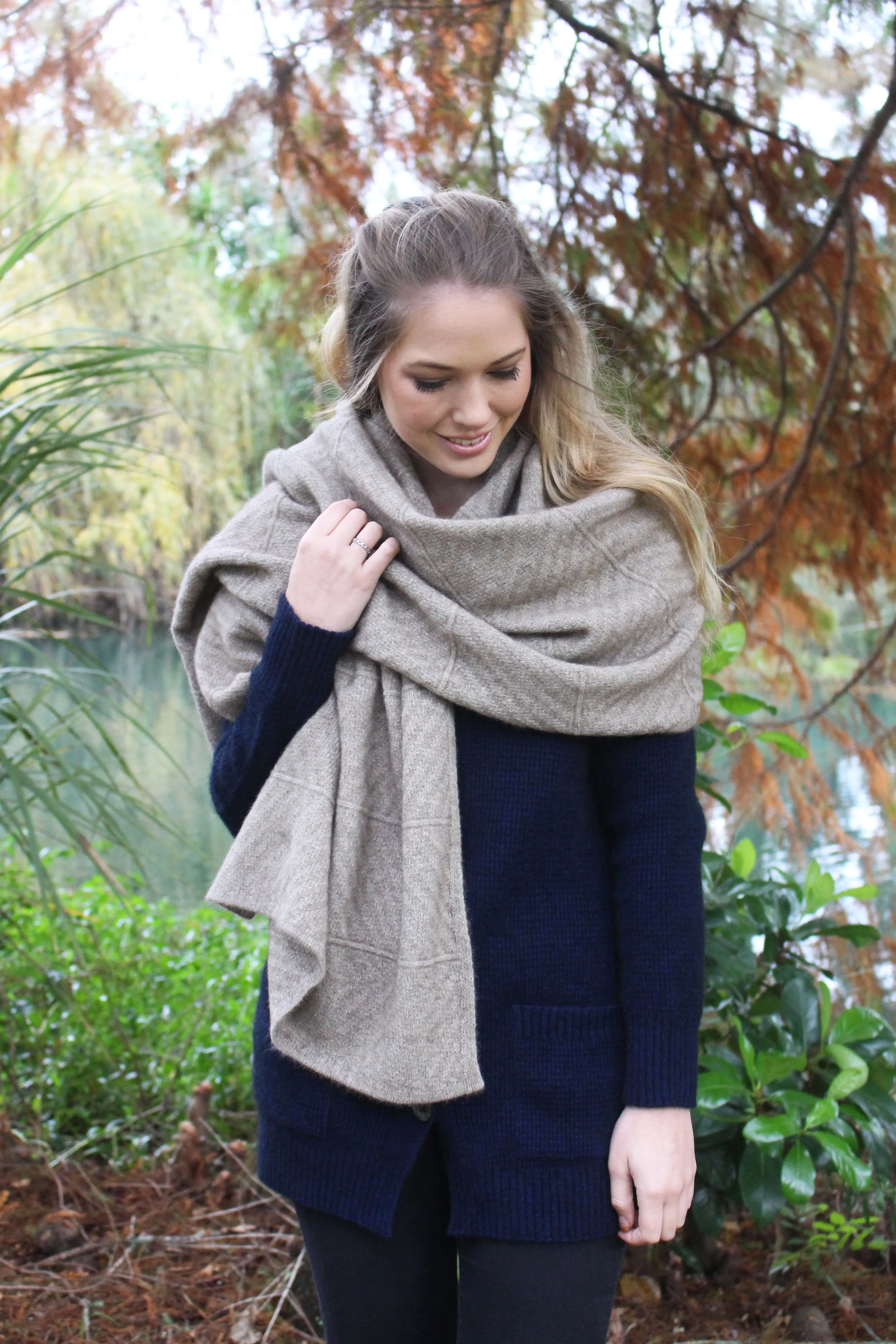 Lothlorian - Chevron Wrap in Merino Wool & Possum Fur