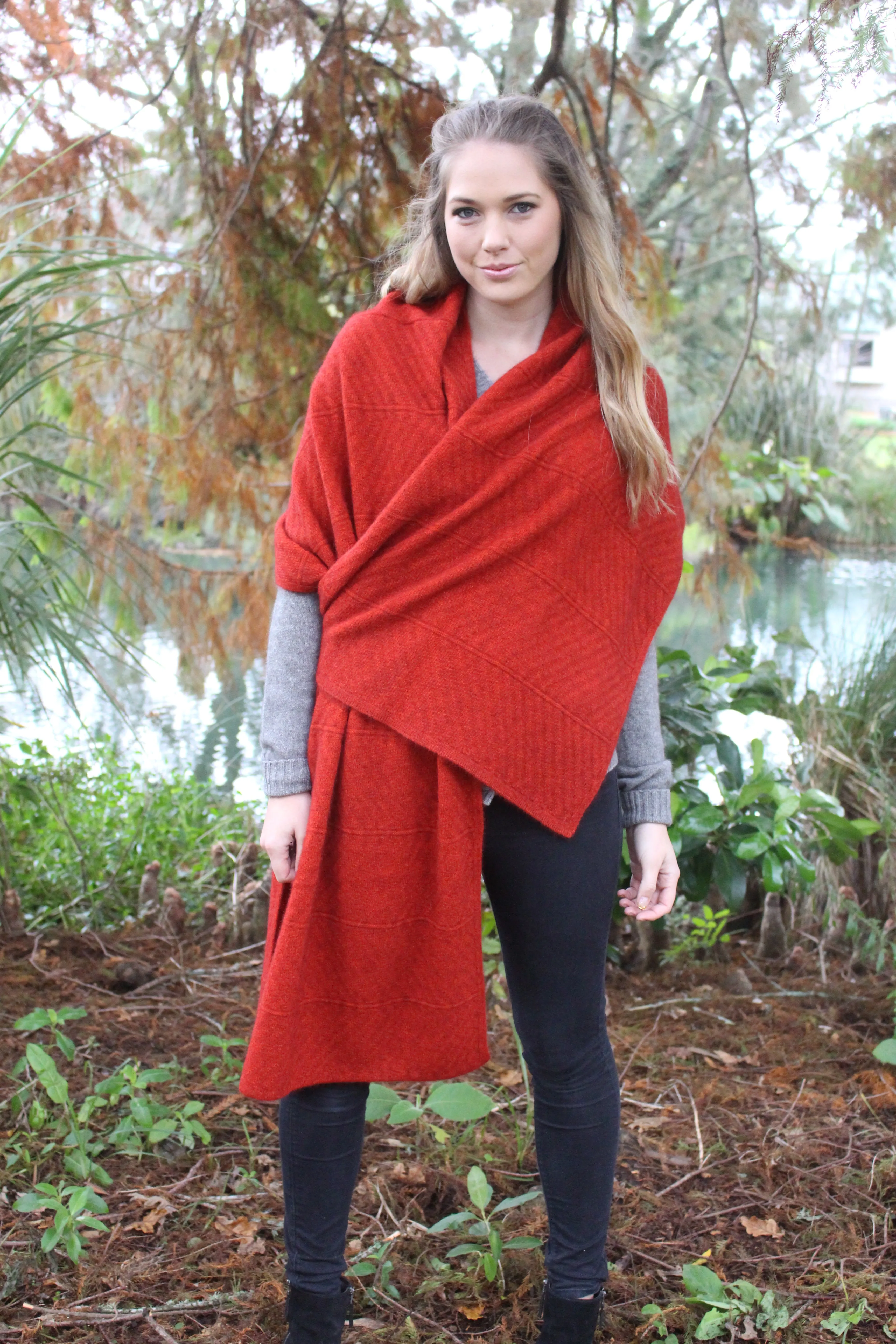 Lothlorian - Chevron Wrap in Merino Wool & Possum Fur