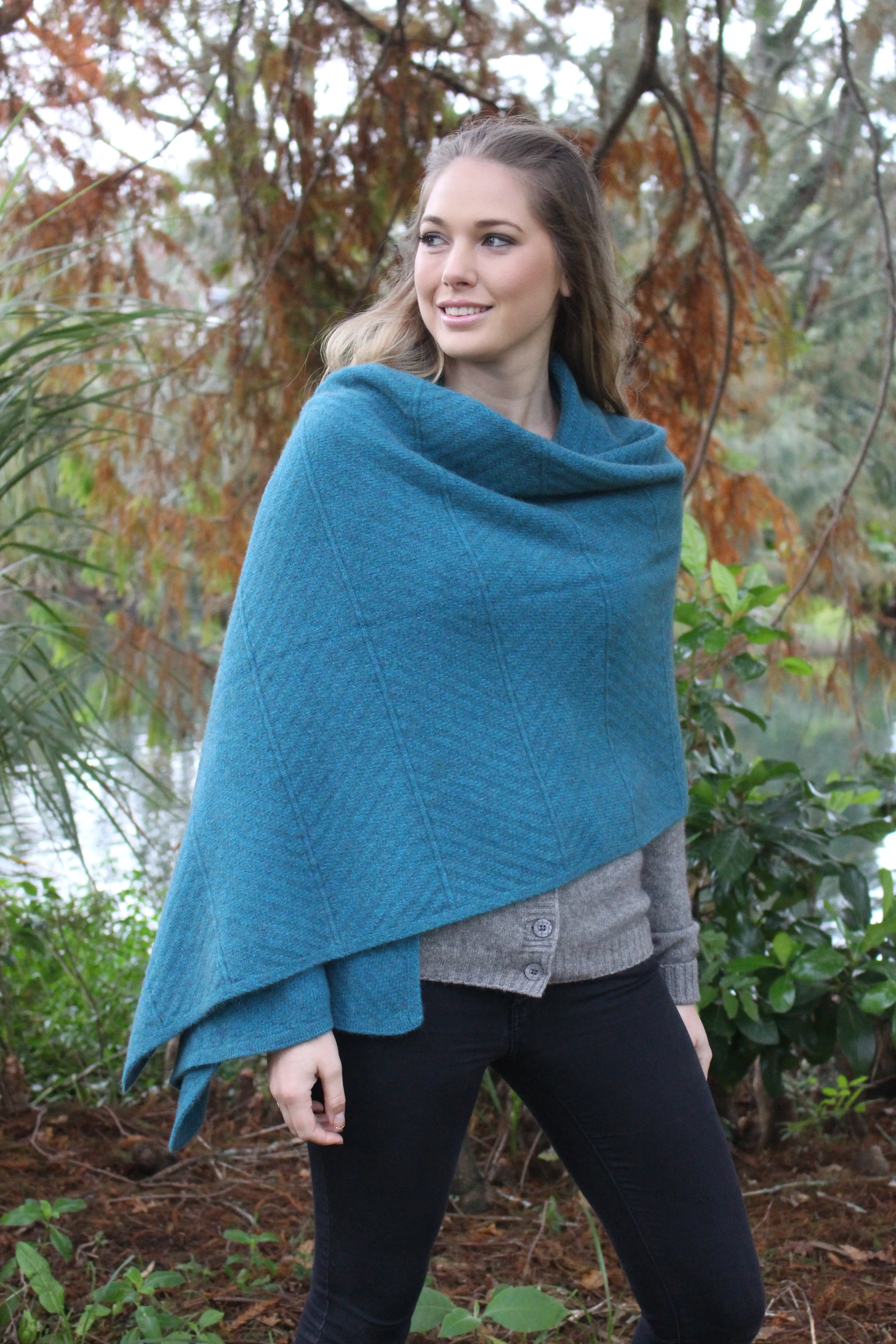 Lothlorian - Chevron Wrap in Merino Wool & Possum Fur