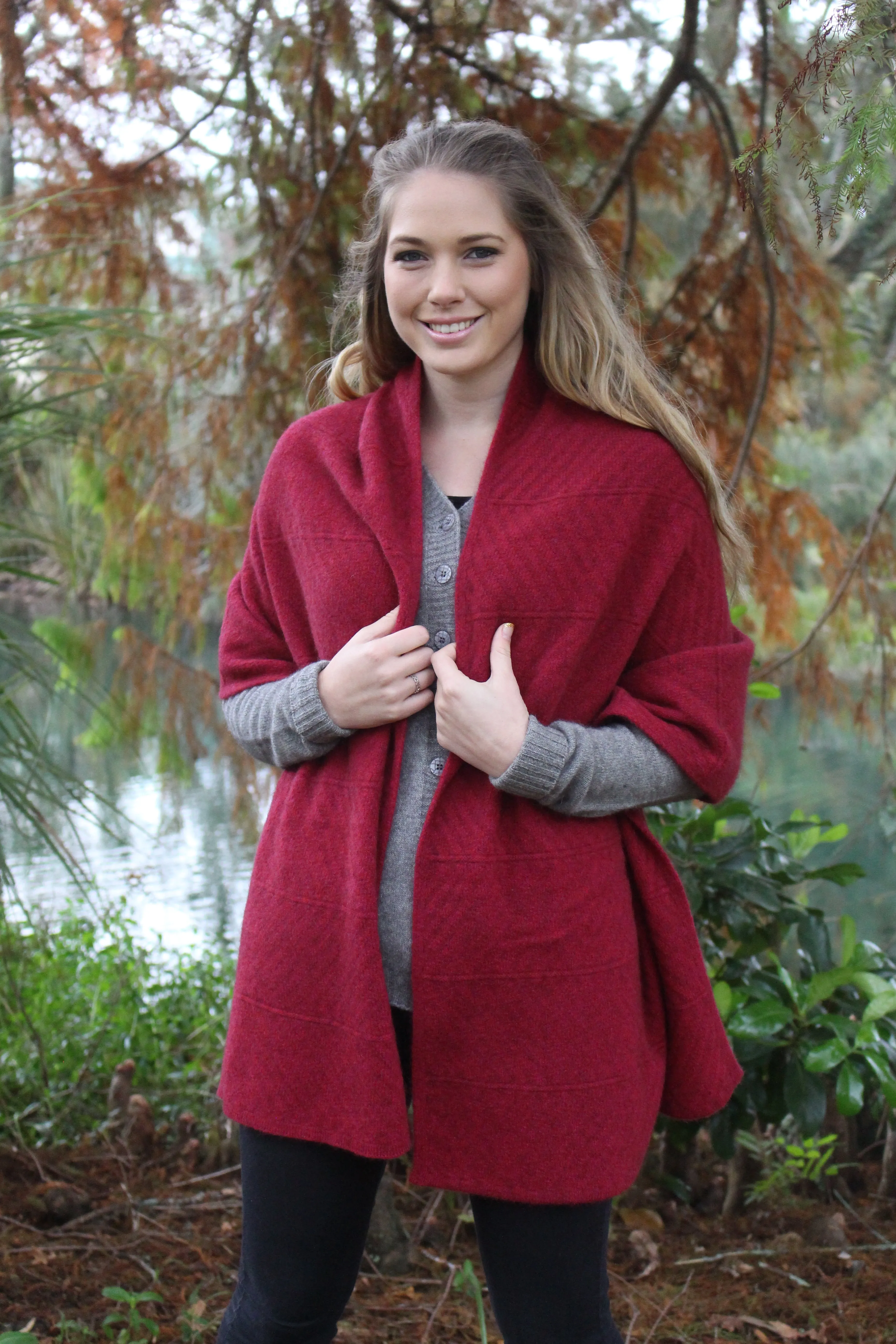 Lothlorian - Chevron Wrap in Merino Wool & Possum Fur