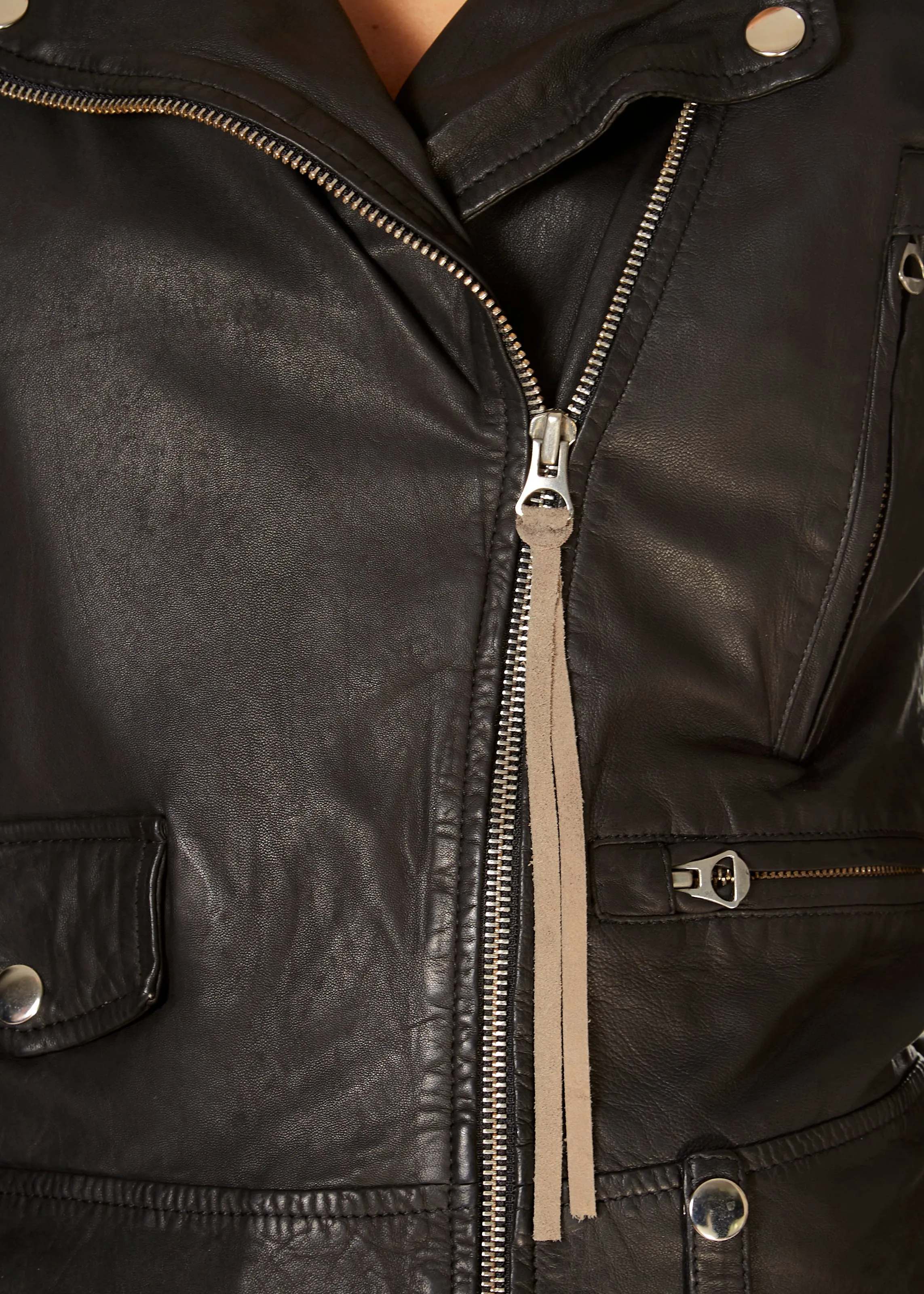 MDK Seattle 'Black Leather Biker Jacket'