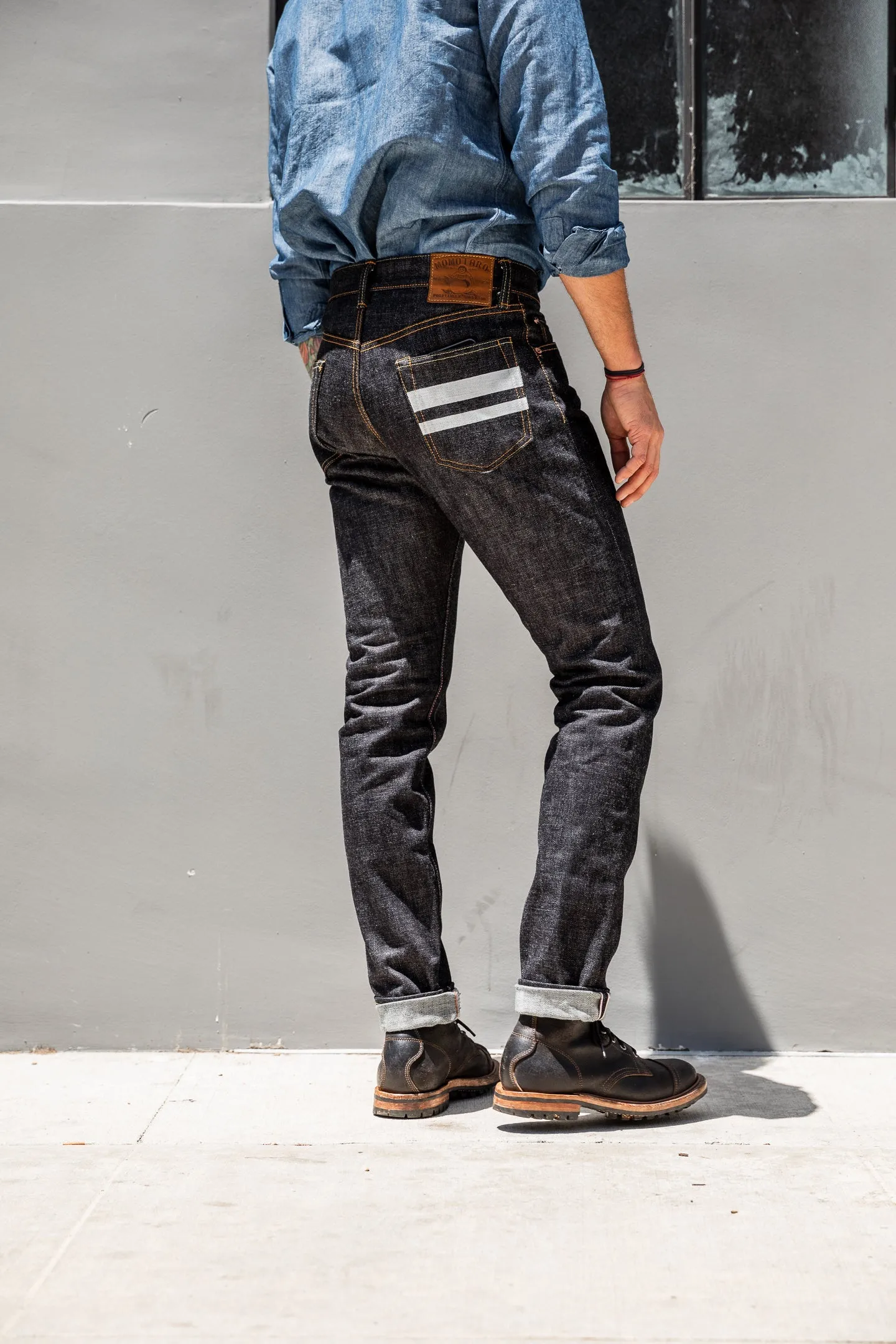 Momotaro - High Tapered - 18oz Zimbabwe w/ Battle Stripes
