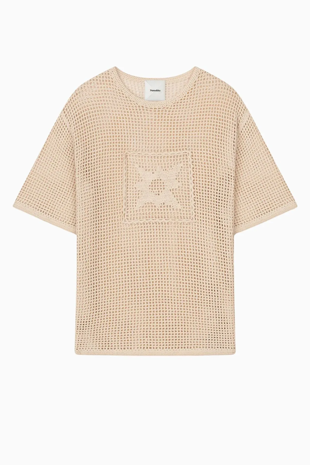 Nanushka Estienne Oversized Crochet Top - Cream