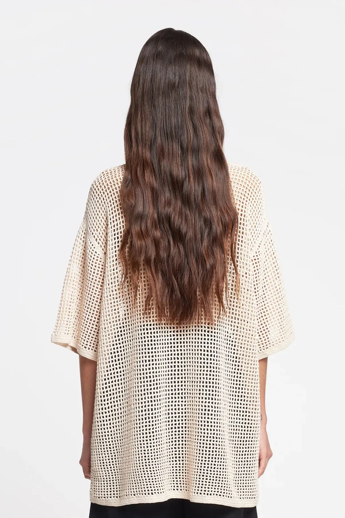 Nanushka Estienne Oversized Crochet Top - Cream