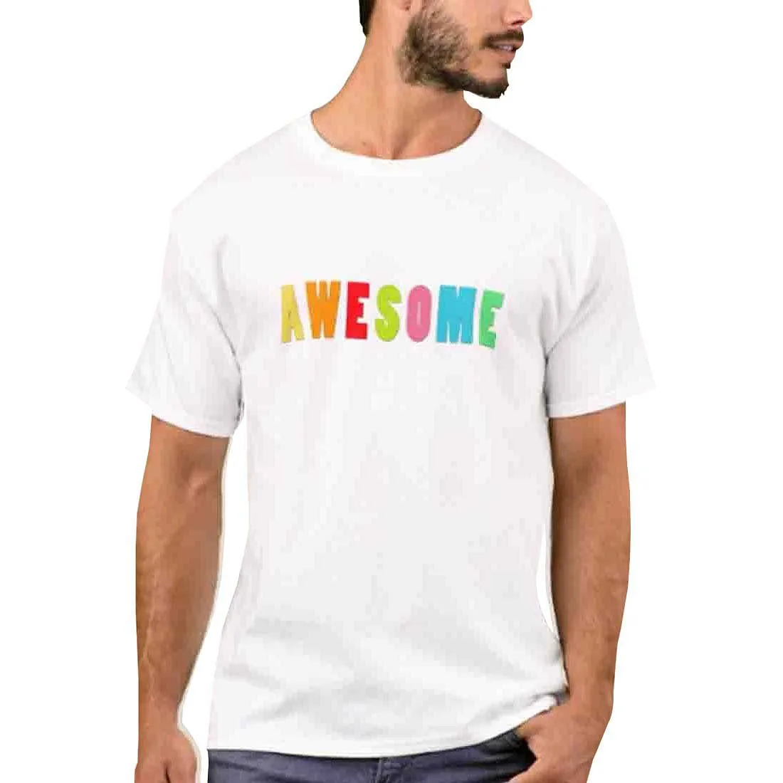 Nutcase Designer Round Neck Men's T-Shirt Wrinkle-Free Poly Cotton Tees - Awesome
