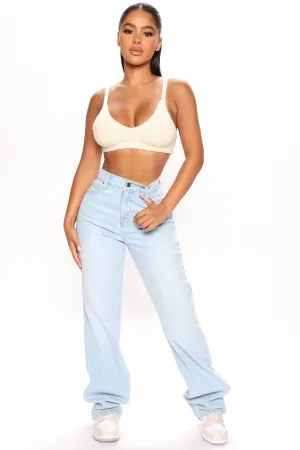 Petite Can't You Relax Straight Leg Jeans - Light Wash
