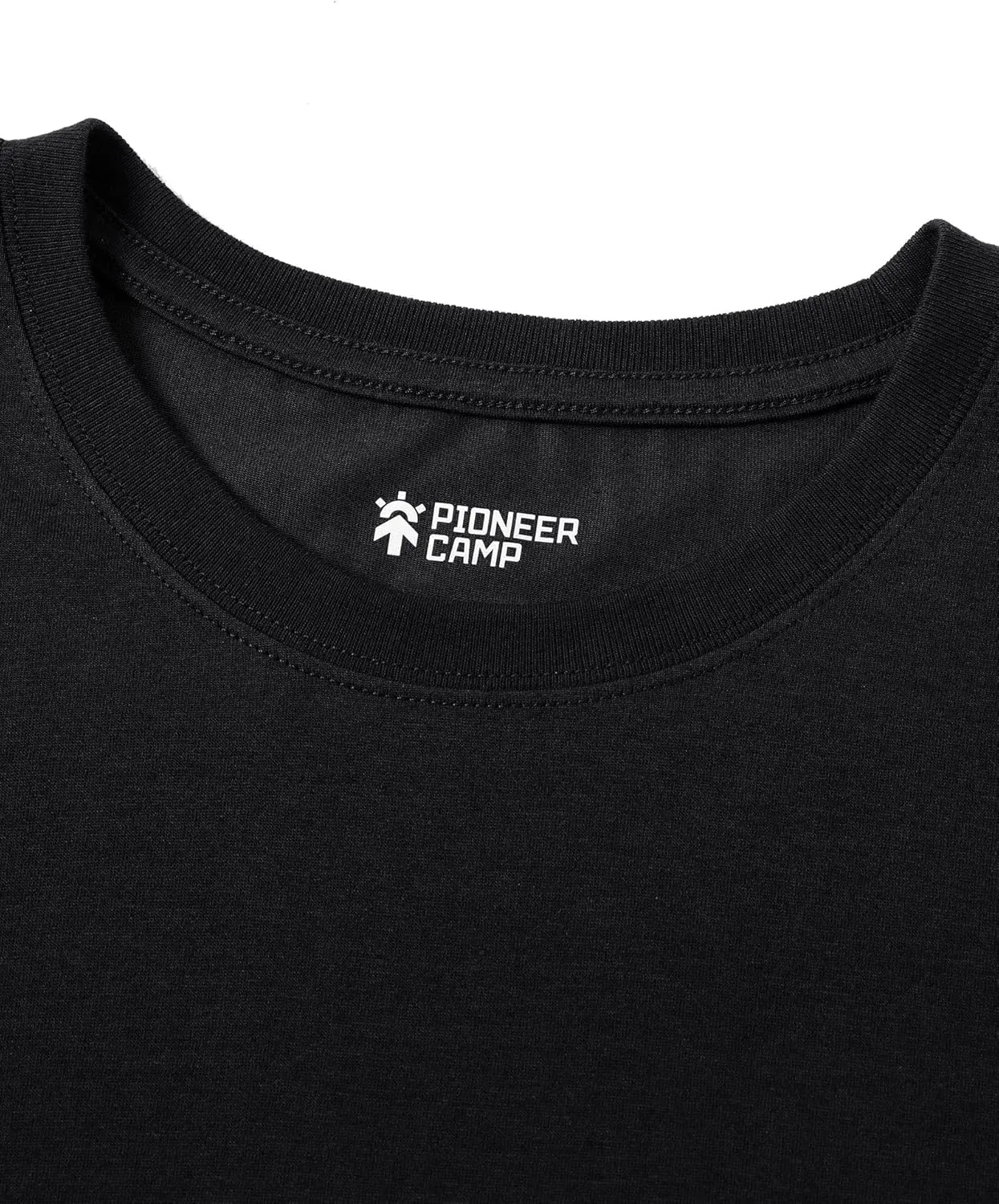 Pioneer Camp Mens T Shirts Cotton Casual Crew Neck Short/Long Sleeve Basic Heavyweight Soft Plain Tees Classic Fit Tshirts