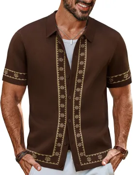 PJ PAUL JONES Men's Polo Shirts 70s Vintage Shirts Contrast Knitted Polo Shirts