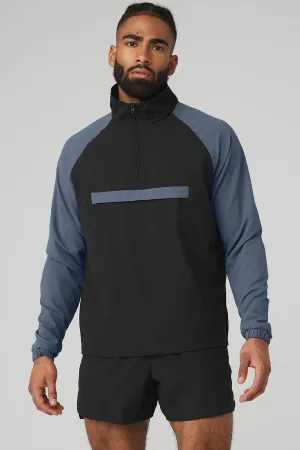 Ripstop 1/4 Zip On-Set Jacket - Black/Bluestone
