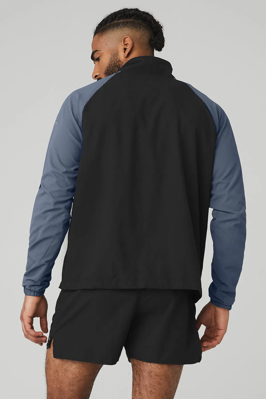 Ripstop 1/4 Zip On-Set Jacket - Black/Bluestone