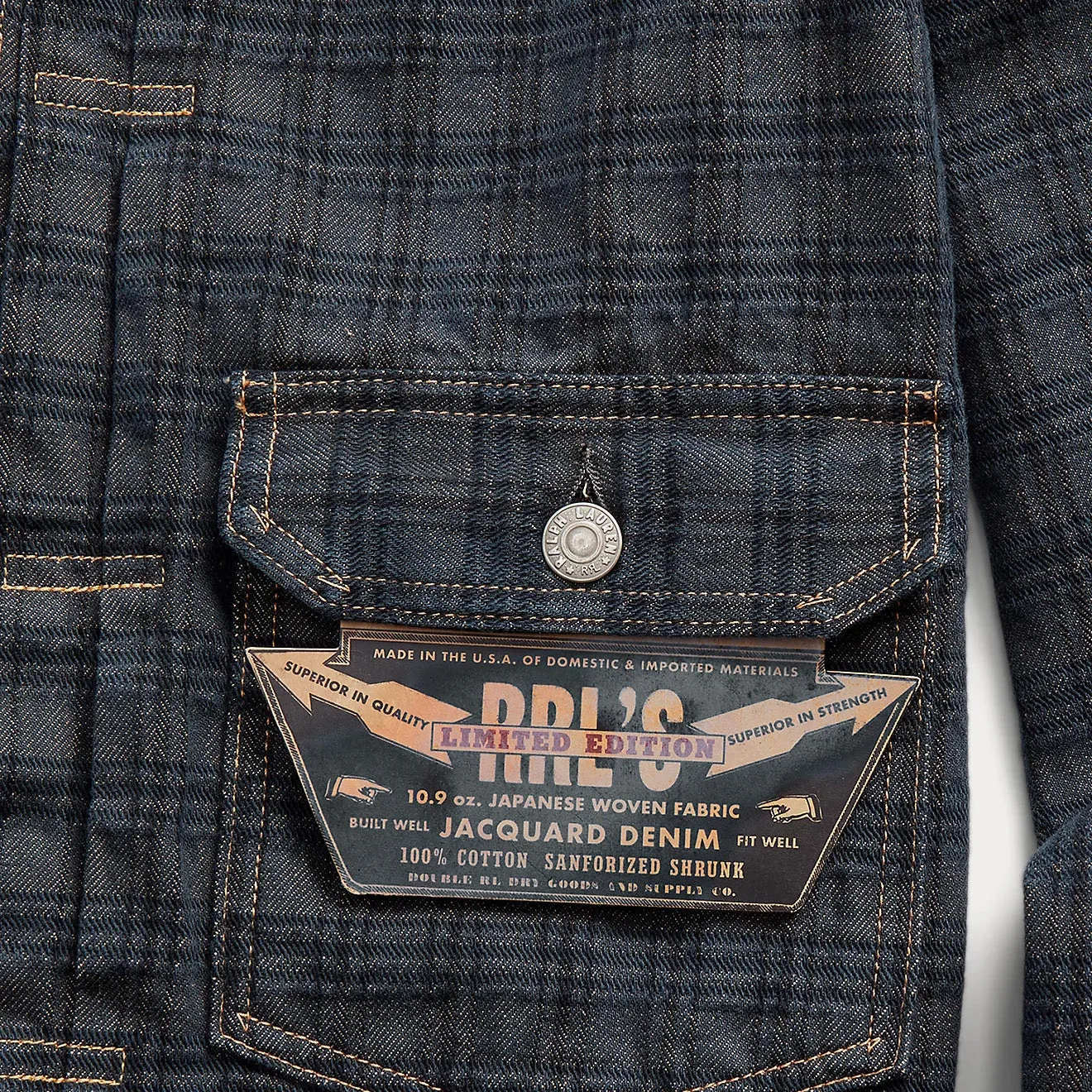 RRL by Ralph Lauren Limited-Edition Jacquard Denim Jacket Nightford Wash