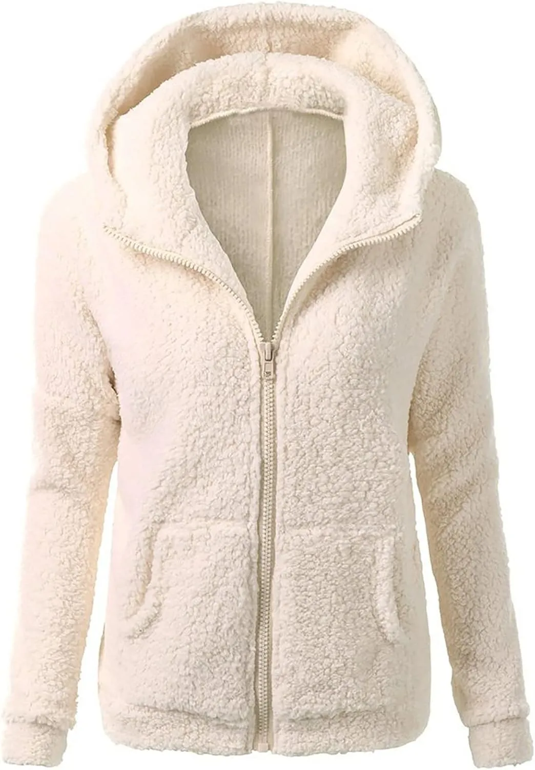 Sherpa Jackets For Women Winter Coats Faux Fur Lined Hooides Oversized Fluffy Fuzzy Fleece Jacket Casual Warm Outerwear