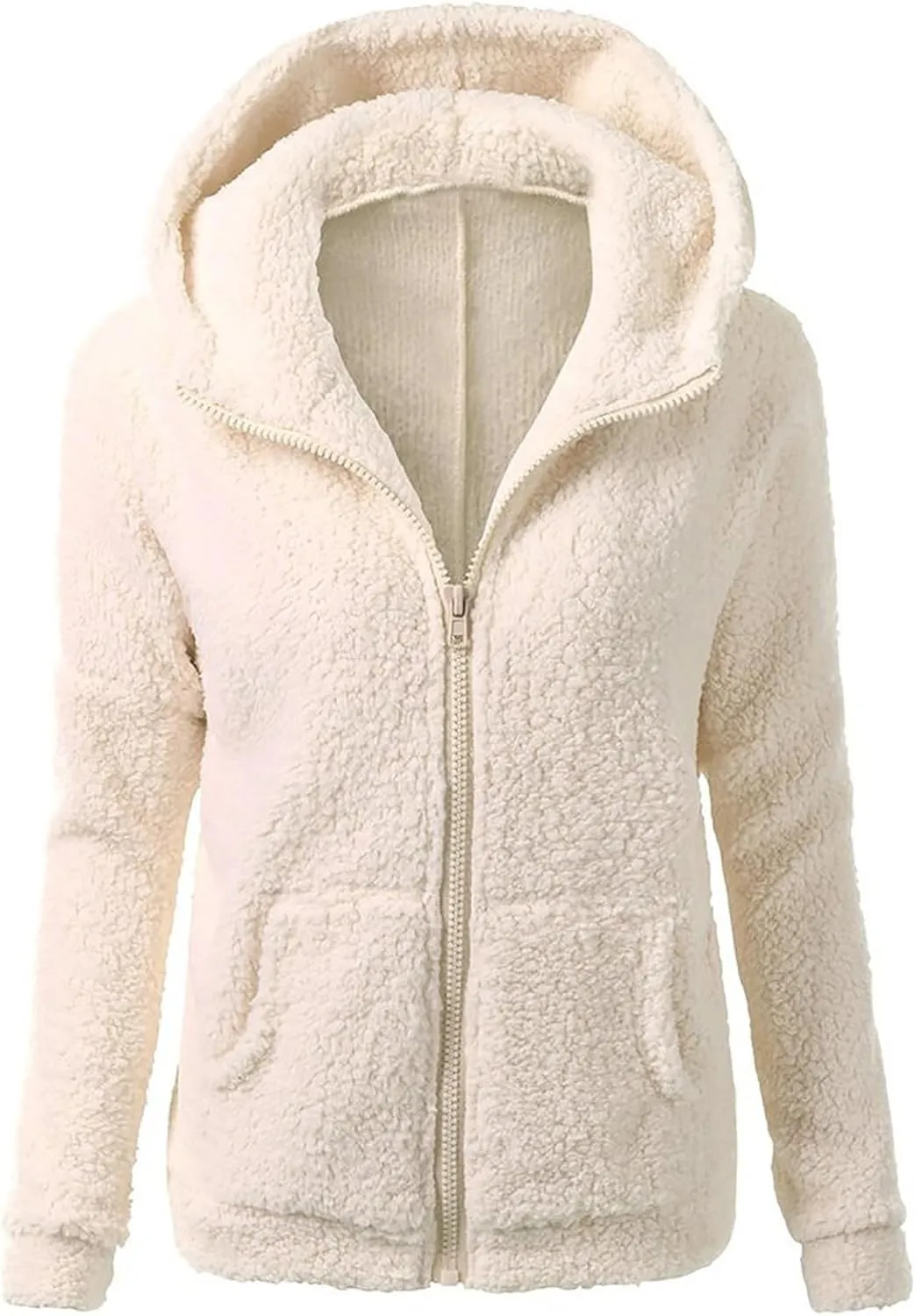 Sherpa Jackets For Women Winter Coats Faux Fur Lined Hooides Oversized Fluffy Fuzzy Fleece Jacket Casual Warm Outerwear