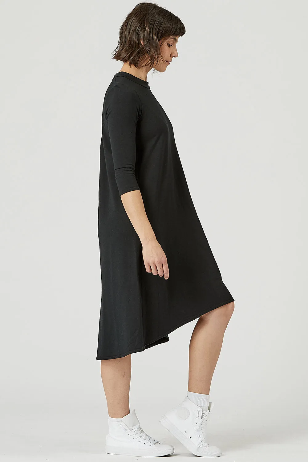 Tencel Mock Neck 3/4 Sleeve Julia Dress