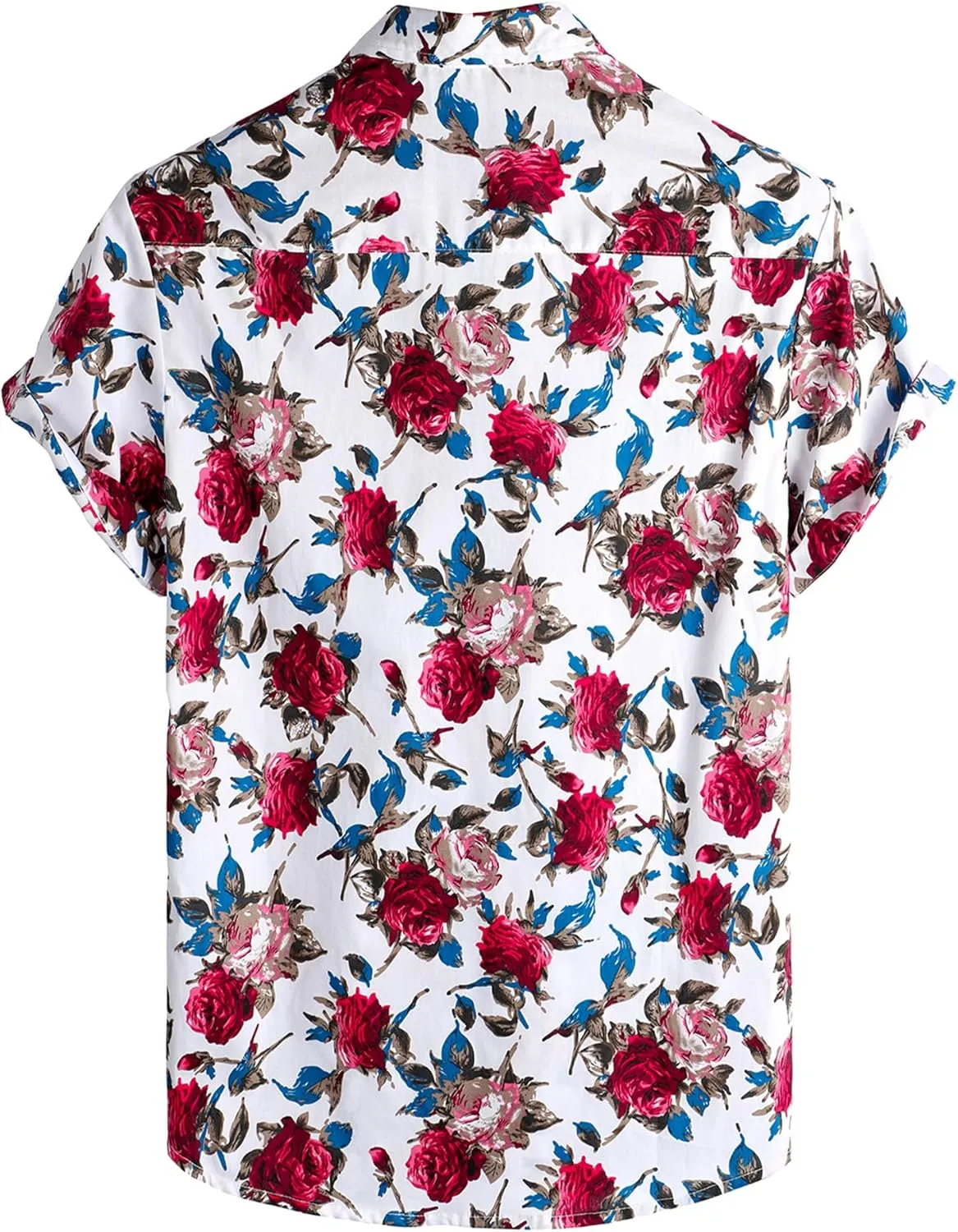 VATPAVE Mens 100% Cotton Hawaiian Shirts Floral Short Sleeve Button Down Shirts Summer Beach Shirts