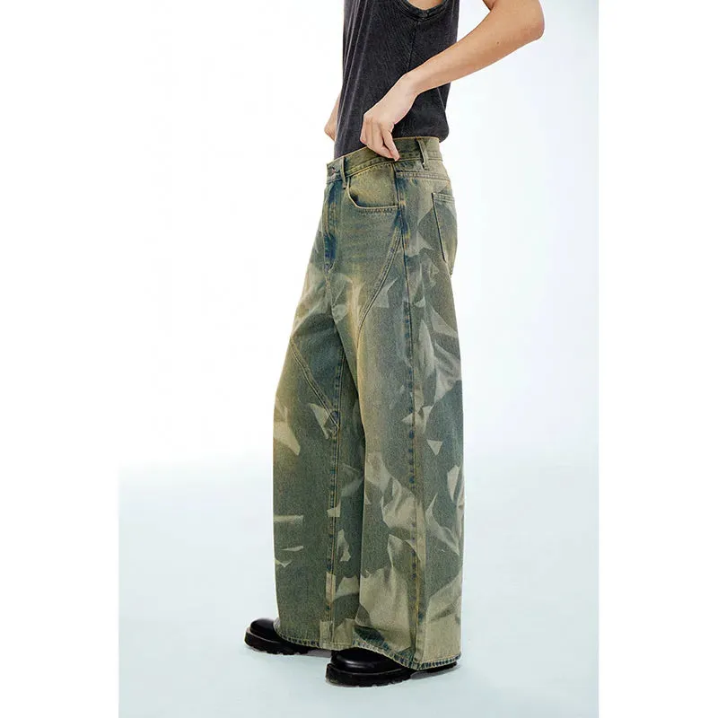Vintage High Waisted Wide Leg Denim Pants