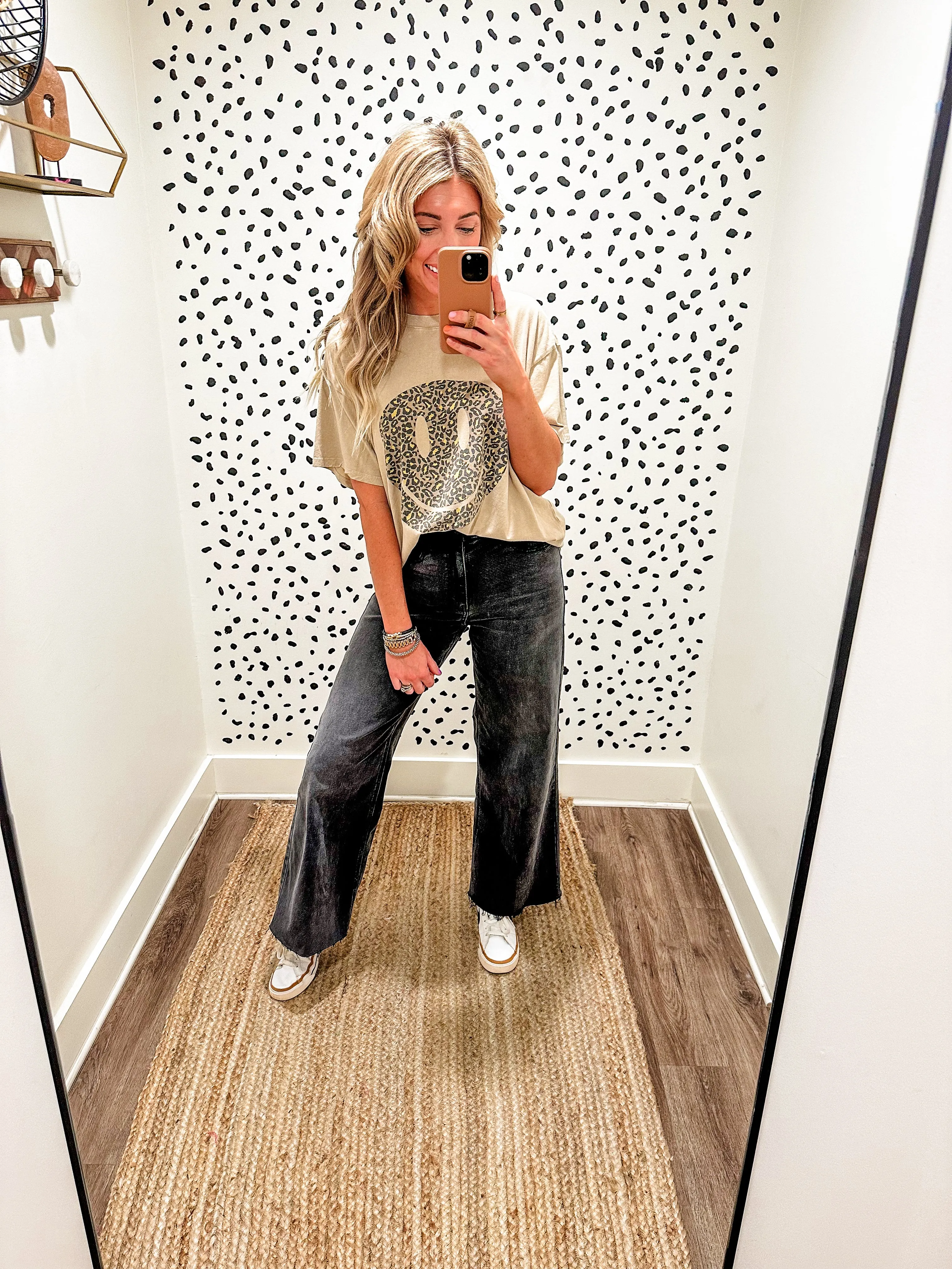 Washed Charcoal Wide Leg Jean