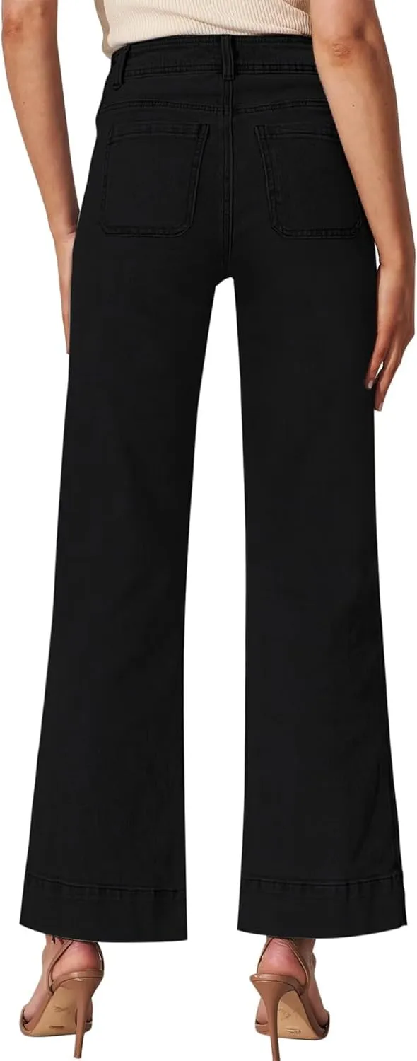 Wide Leg Jeans for Women - High Waisted Baggy Jeans Stretch Loose Denim Pants