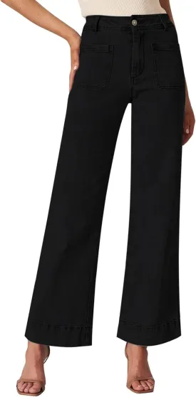 Wide Leg Jeans for Women - High Waisted Baggy Jeans Stretch Loose Denim Pants