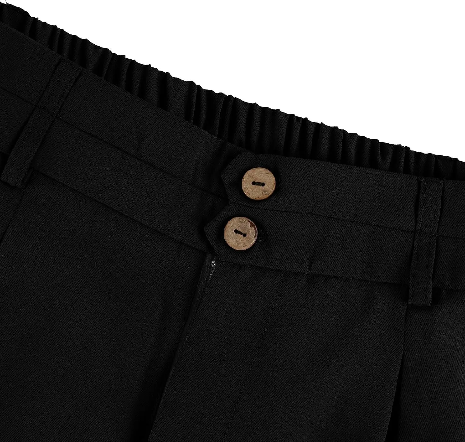 Womens Wide Leg Dress Pants Stretchy Palazzo Pants Business High Elastic Waisted Button Long Trousers